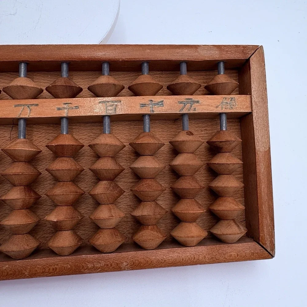 Vintage Japanese Soroban Abacus Carved Wood 15 Rows 90 Beads 1/6‎ Combo Math